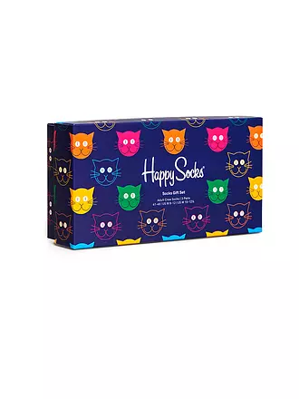 HAPPY SOCKS | Herren Geschenkbox Socken MIXED CATS 3er Pkg. 41-46 navy | 